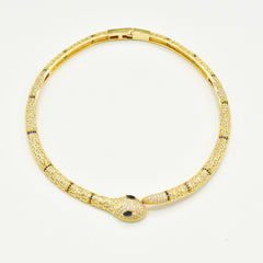 Gold Studded Snake Collar Necklace - The Pashm