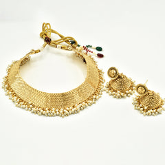 Himani Gold Woven Necklace Set - The Pashm