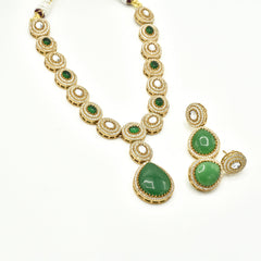 Dhara Crystal Studded Pendant Set - The Pashm