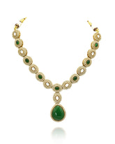 Dhara Crystal Studded Pendant Set - The Pashm