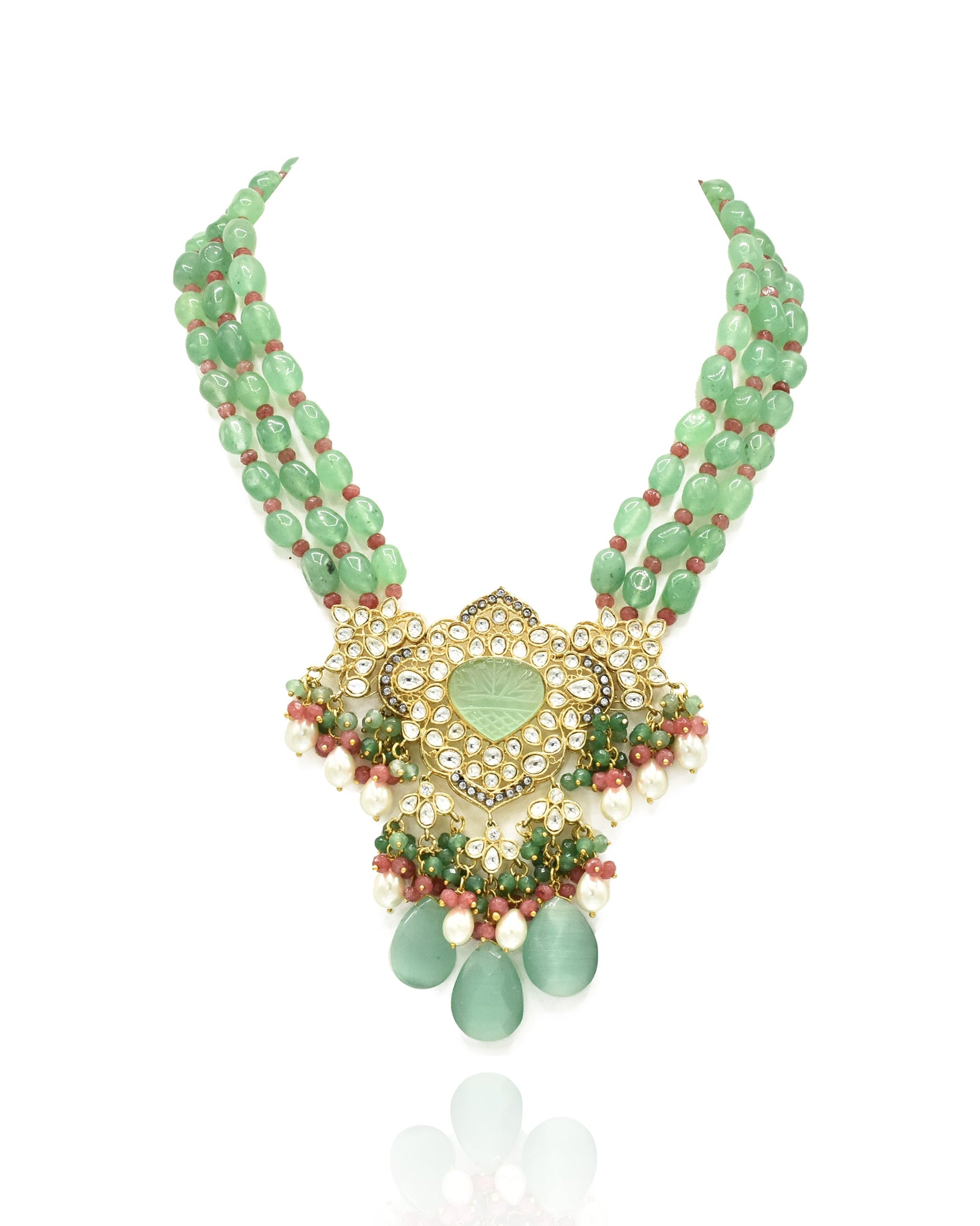 Sehree Mint Polki Necklace Set - The Pashm
