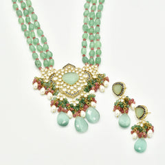 Sehree Mint Polki Necklace Set - The Pashm