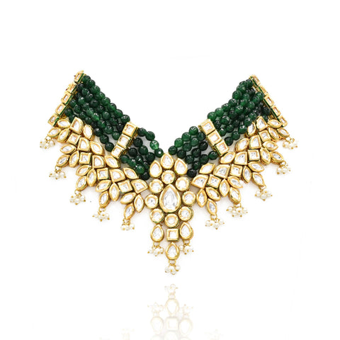 Pakhi Green Kundan Necklace Set - The Pashm