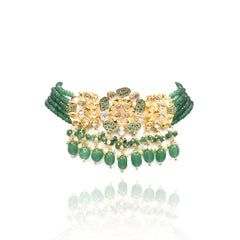 Farheen Polki Choker Set Mint - The Pashm