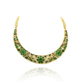 Vanya Floral Studded Hasli Set Green - The Pashm