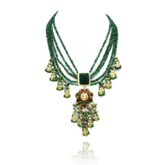 Ziha Layered Necklace Set Green - The Pashm