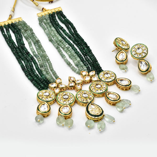 Menka Green Ombre Kundan Necklace - The Pashm