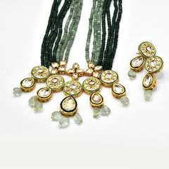 Menka Green Ombre Kundan Necklace - The Pashm