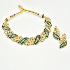 Jivya Green Polki Necklace Set - The Pashm