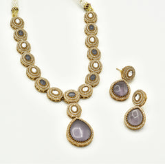 Dhara Crystal Studded Pendant Set