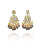 Meenu Chandbali Earrings Grey - The Pashm