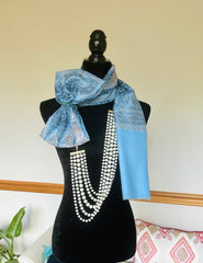 Periwinkle Blue Embroidered Shawl - The Pashm