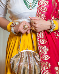 Layered Gold Sequin Bag - The Pashm