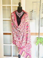 Kaani Pashmina Wool Shawl Pink - The Pashm