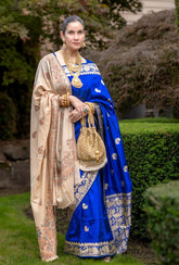 Khaki Border Kani Floral Shawl