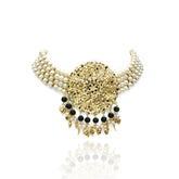 Surveen Jadau Choker Set Green - The Pashm