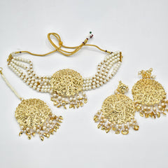 Surveen Jadau Choker Set Pearl - The Pashm