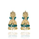 Hadiya Jadau Earrings Turquoise - The Pashm