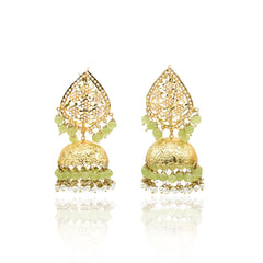 Taaj Hasli Necklace Set Lime Green - The Pashm