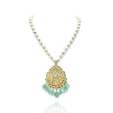 Shehla Jadau Pendant Set Mint - The Pashm