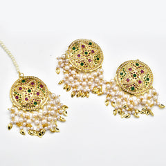 Mahnoor Jadau Earrings Tikka Set - The Pashm