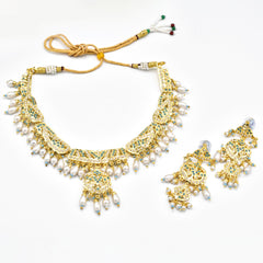 Rabia Jadau Necklace Set Firoza - The Pashm
