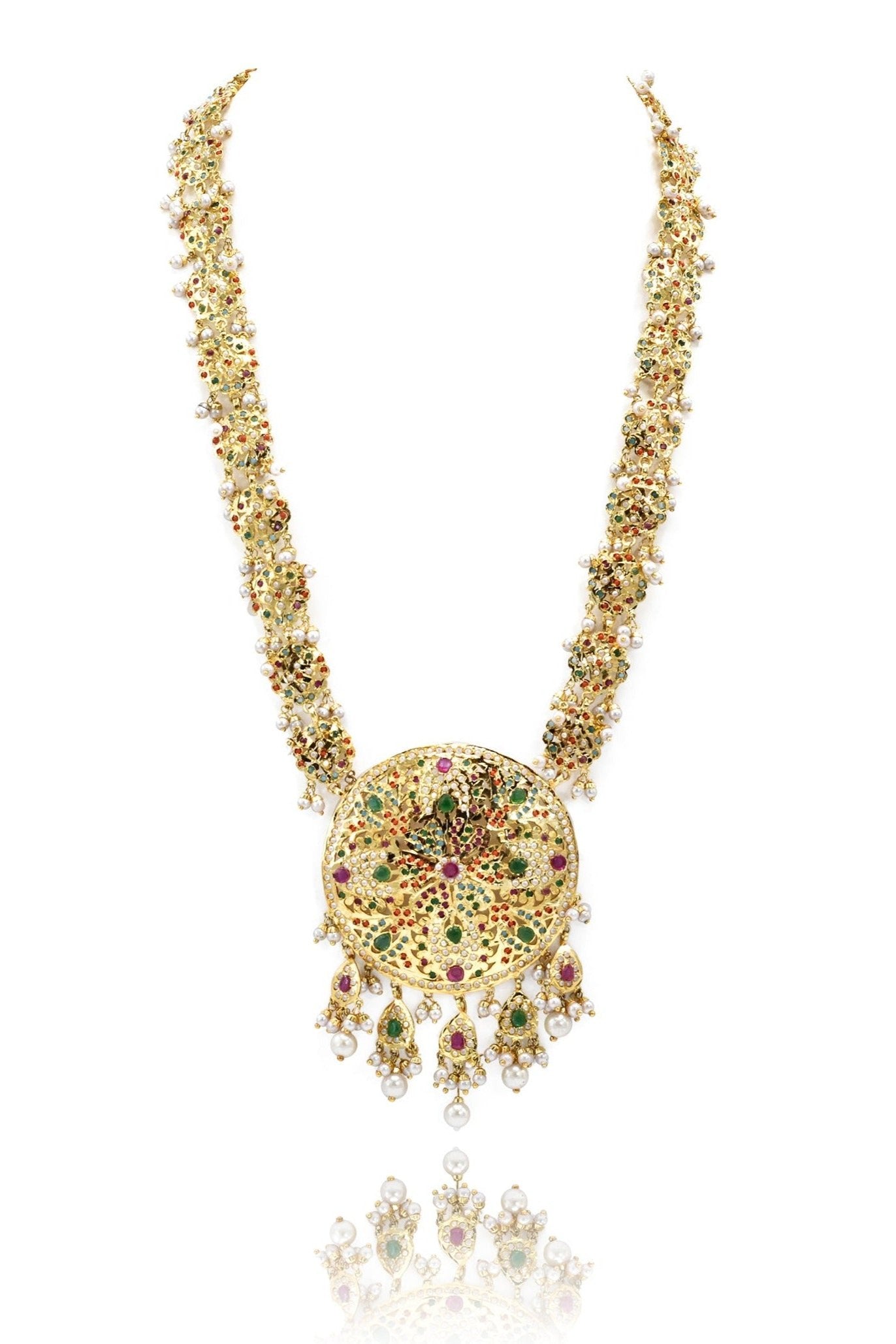 Mubashra Jadau Multicolor Patri Rani Haar - The Pashm