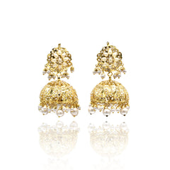Lafiza Jadau Jhumki Earrings Tikka Set - Pearl - Th Pashm