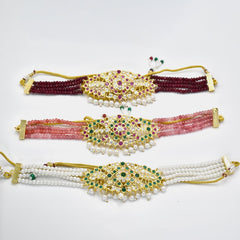 Fareen Jadau Choker Set Pink - The Pashm