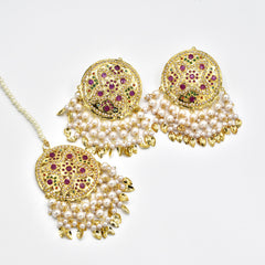 Mahnoor Jadau Earrings Tikka Set - The Pashm