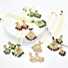 Kausar Jadau Pendant Set Green - The Pashm