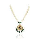 Kausar Jadau Pendant Set Green - The Pashm