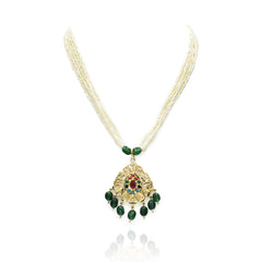 Kausar Jadau Pendant Set Green - The Pashm