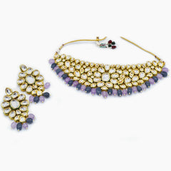Afrin Lavender Kundan Set - The Pashm