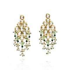 Aadhya Green Drops Kundan Necklace Mint Green - The Pashm