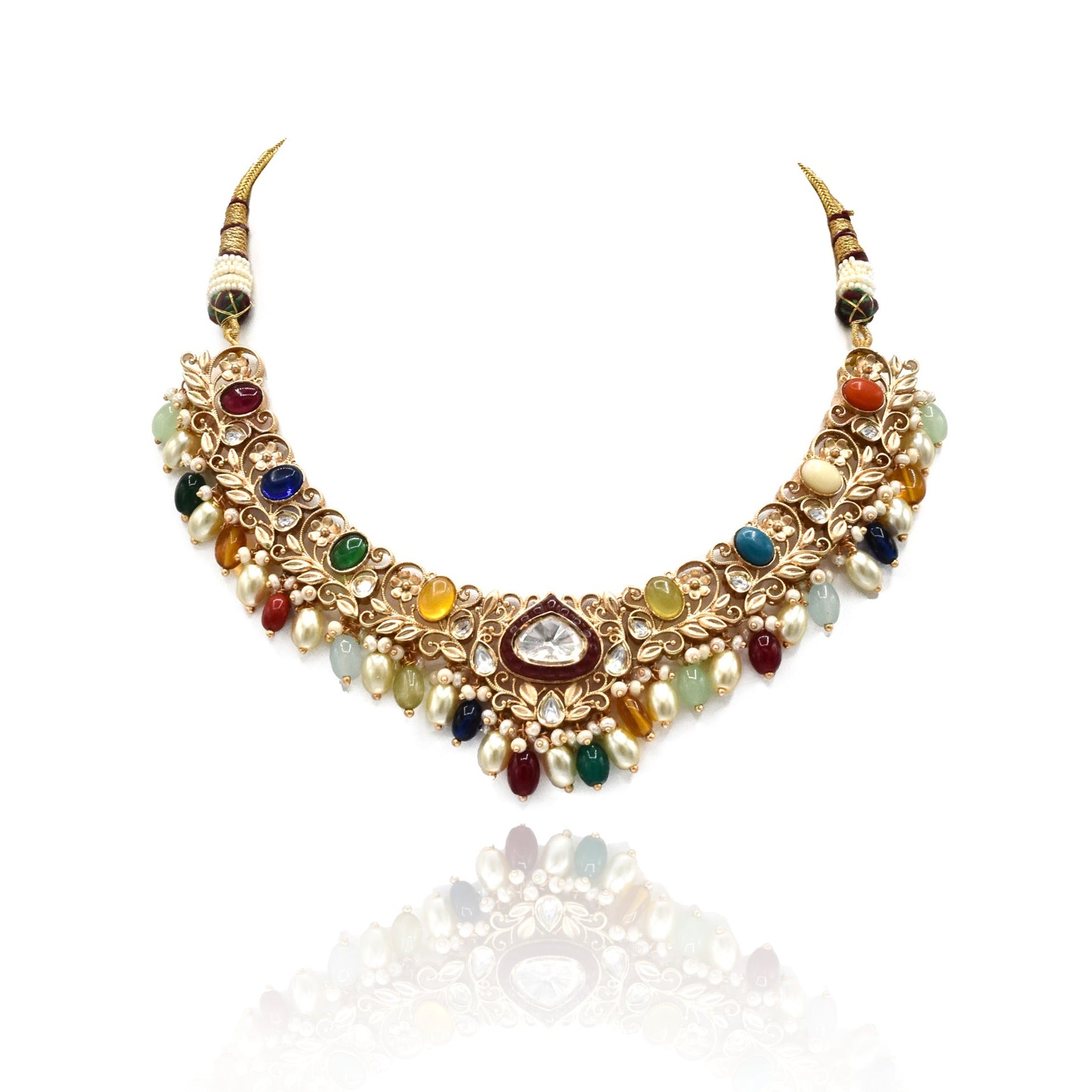 Aida Polki Multicolor Necklace Set - The Pashm