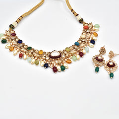 Aida Polki Multicolor Necklace Set - The Pashm