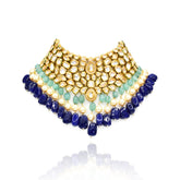 Nosheen Navy Blue Kundan Necklace Set - The Pashm