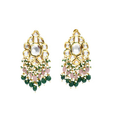 Faiza Pink Green Kundan Set - The Pashm