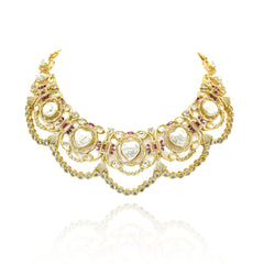 Pareez Polki MOP Gold Necklace Set - The Pashm