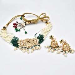 Shazahn Polki Choker Green - The Pashm