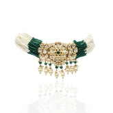 Shazahn Polki Choker Green - The Pashm