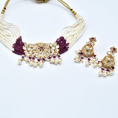 Shazahn Polki Choker Pink - The Pashm