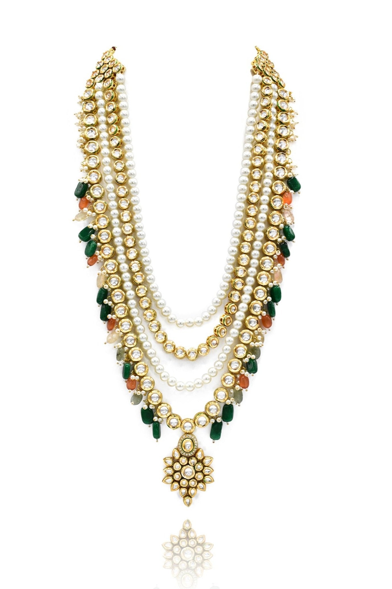 Yukkta Multicolor Kundan Necklace Set - The Pashm