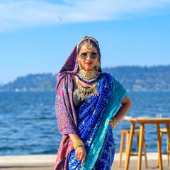 Nosheen Navy Blue Kundan Necklace Set - The Pashm