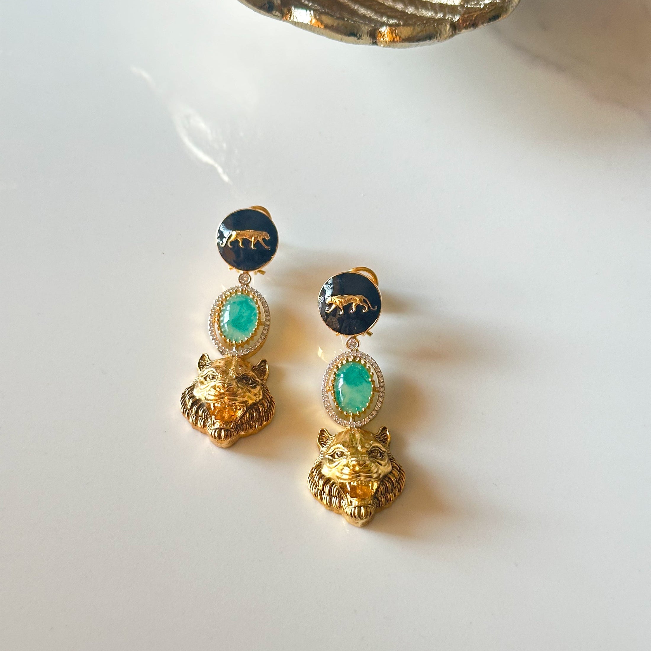 Kendall Lion Earrings- The Pashm