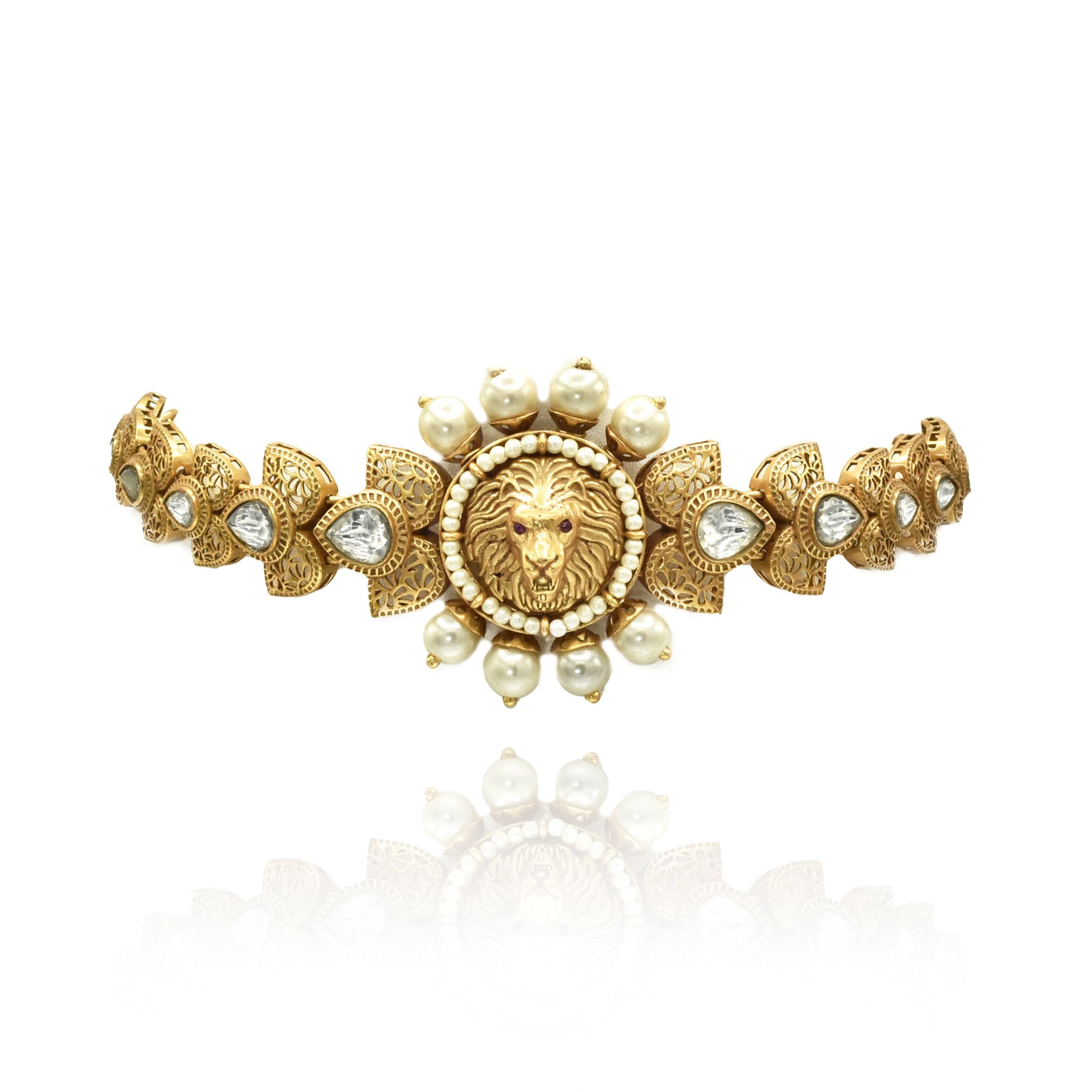 Zaina Lion Pearl Choker - The Pashm