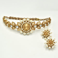 Zaina Lion Pearl Choker - The Pashm