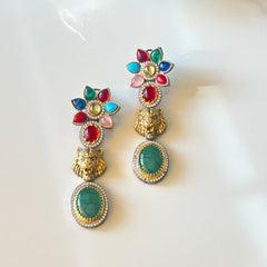 Mishka Lion Multicolor Flower Earrings - The Pashm