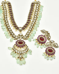 Surashi Polki Studded Necklace Set - The Pashm
